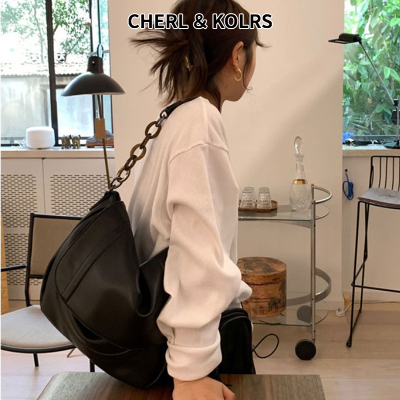 Ck Túi Đeo Chéo Vai Bằng Da Sức Chứa Lớn Màu Đen Có Dây Xích Thời Trang Hàn Quốc Mới Giản Dị Tất Cả Phù Hợp Để Làm Việc