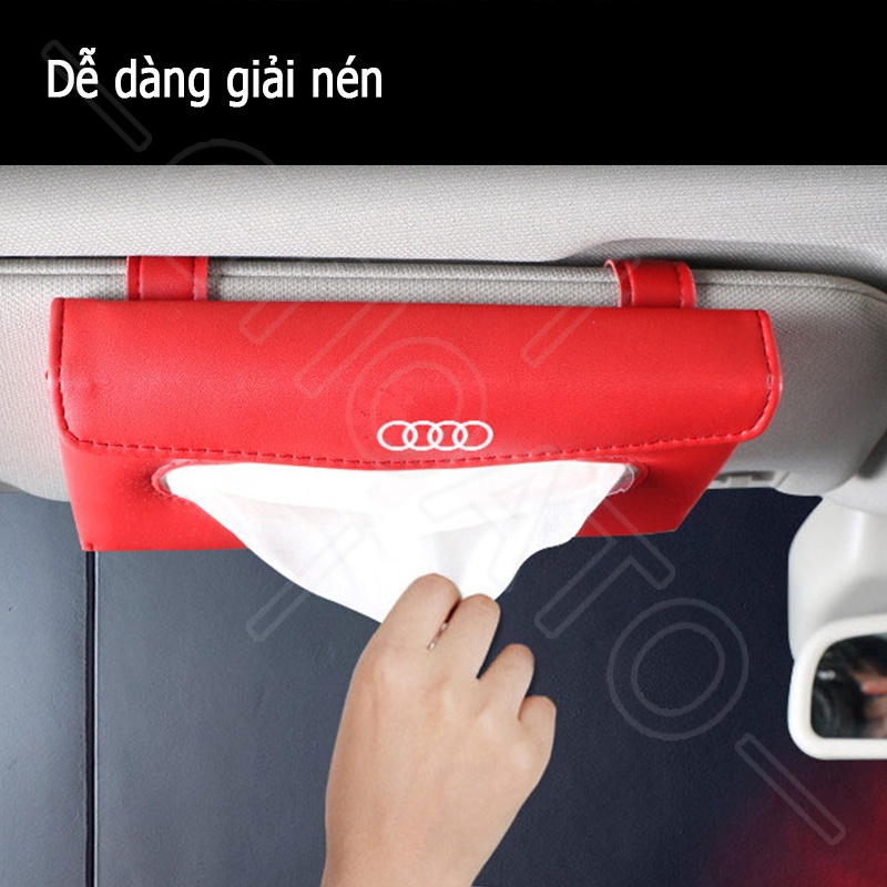 GTIOATO Hộp Đựng Khăn Giấy Ô Tô Tấm Che Nắng Ô Tô Da HộP ĐựNg GiấY TrêN Xe Ô Tô HộP ĐựNg GiấY ĂN TrêN Ô Tô Hộp Khăn Giấy Ô Tô Trang Trí NộI ThấT Ô Tô Cho Audi Q3 Q2 S5 Q5 S4 R8 RS3 A7 A8 A4 Q7 TT Q8 A6 RS4 RS5 A3 A8L RS7 A1 A5