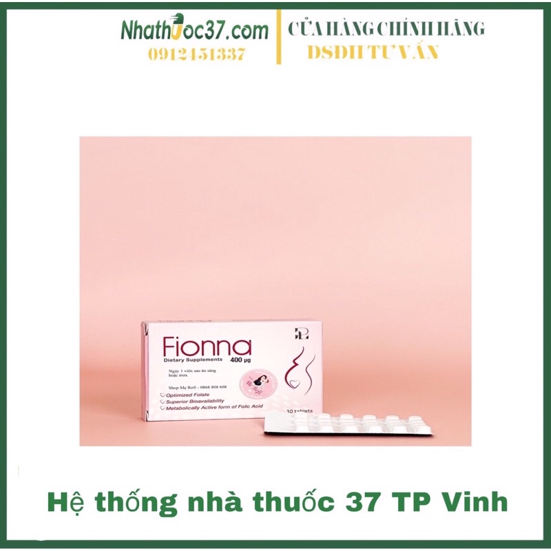 [CHÍNH HÃNG] Fionna (5- MTHF) - Bổ Sung Folate, Tổng Hợp Acid Amin, Tạo Máu, Tăng Sức Đề Kháng (Hộp 30 viên)