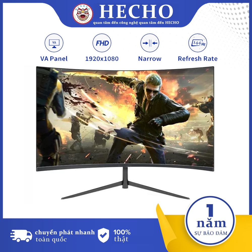 Hecho Vòng cung màn hình 24 inch 144Hz 27 HD LCD Gaming Màn hình máy tính cao để bàn màn hình giám sát 22 inch IPS