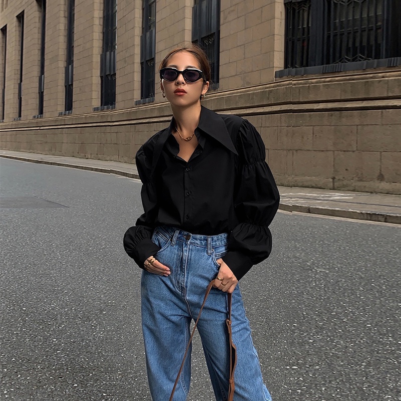 Áo Sơ Mi Trắng Tay Dài Dáng Rộng Phong Cách Cổ Điển Thời Trang Mùa Thu Mới 2023 Dành Cho Bạn Nữ