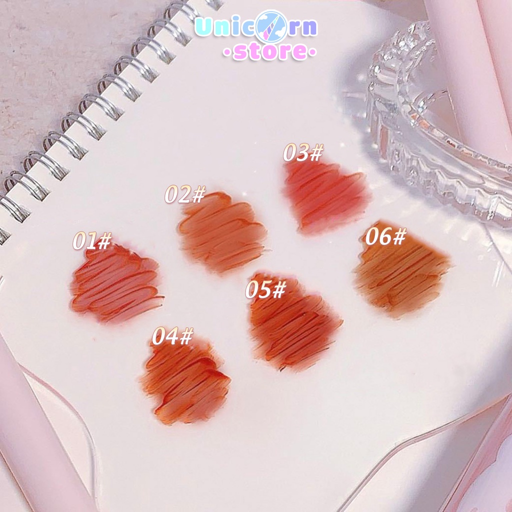 Set 6 Son Bóng Lì Gấu Hồng Magic Casa Bubbly Bear Watery Lip Glaze