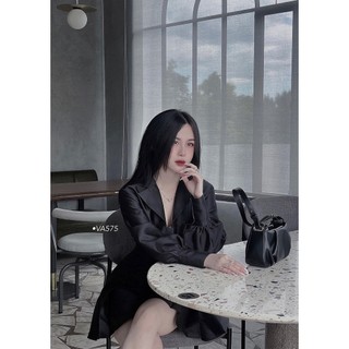 VA575  ĐẦM ĐEN TAY DÀI