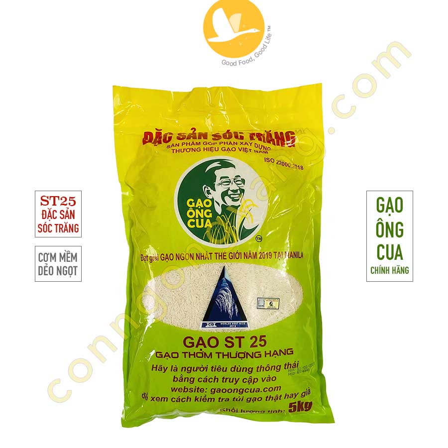 Gạo Ông Cua ST25 (World's Best Rice) - Túi 5kg