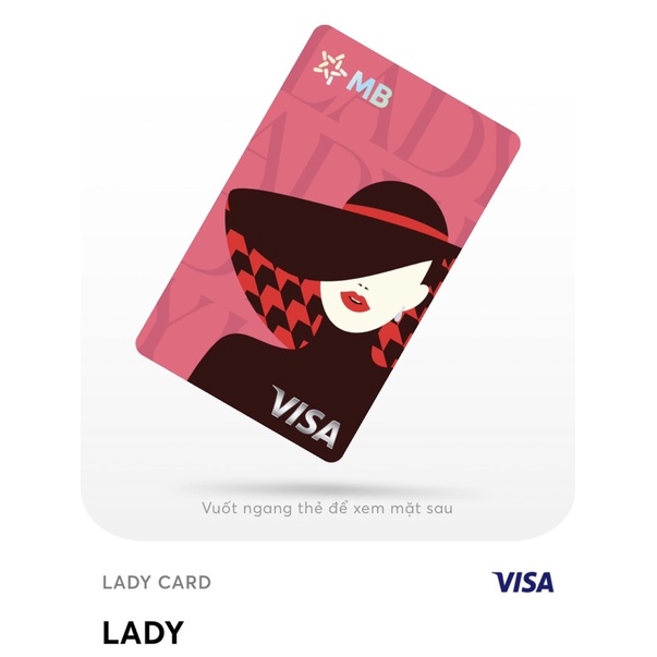 Thẻ mới MB bank hi visa collection Lady card màu hồng xinh xắn.