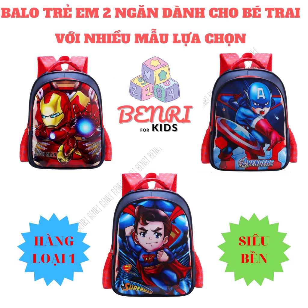 CẶP BALO TRẺ EM BENRI 2 NGĂN VỚI NHIỀU MẪU LỰA CHỌN SIÊU ĐÁNG YÊU CHỐNG GÙ CHỐNG NƯỚC DÀNH CHO BÉ TRAI CẤP 1 mã HS-CC1-3