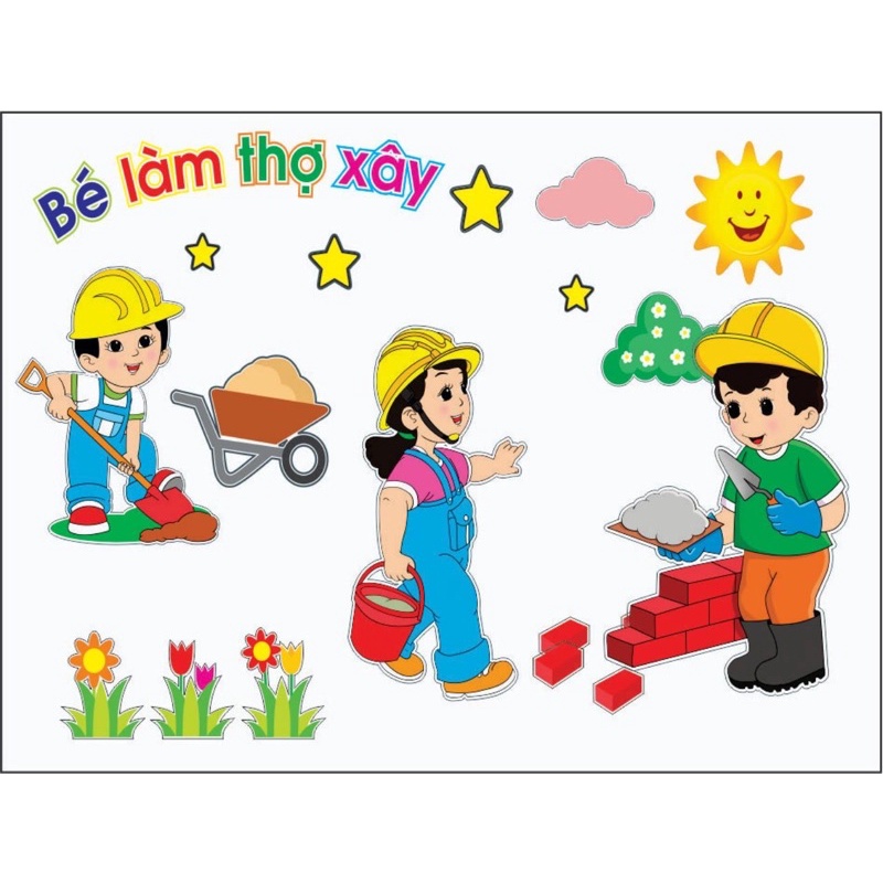Bộ Tranh Góc Bé Làm Thợ Xây