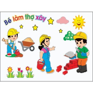 Bộ Tranh Góc Bé Làm Thợ Xây