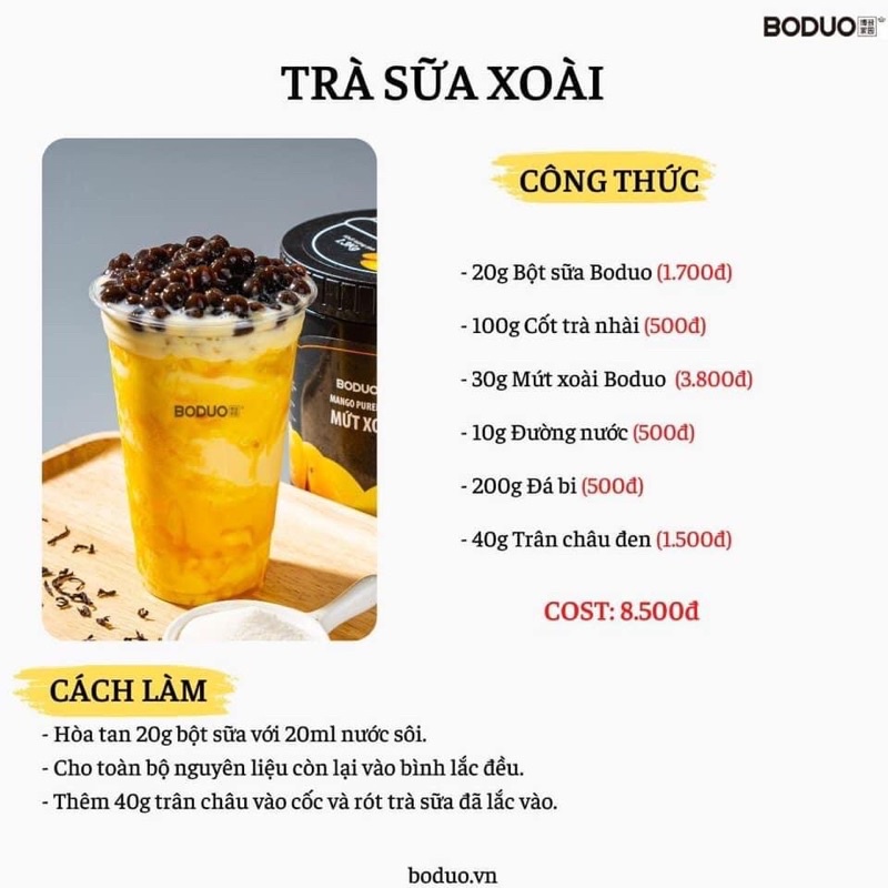 Bột sữa 90A Boduo gói 1kg