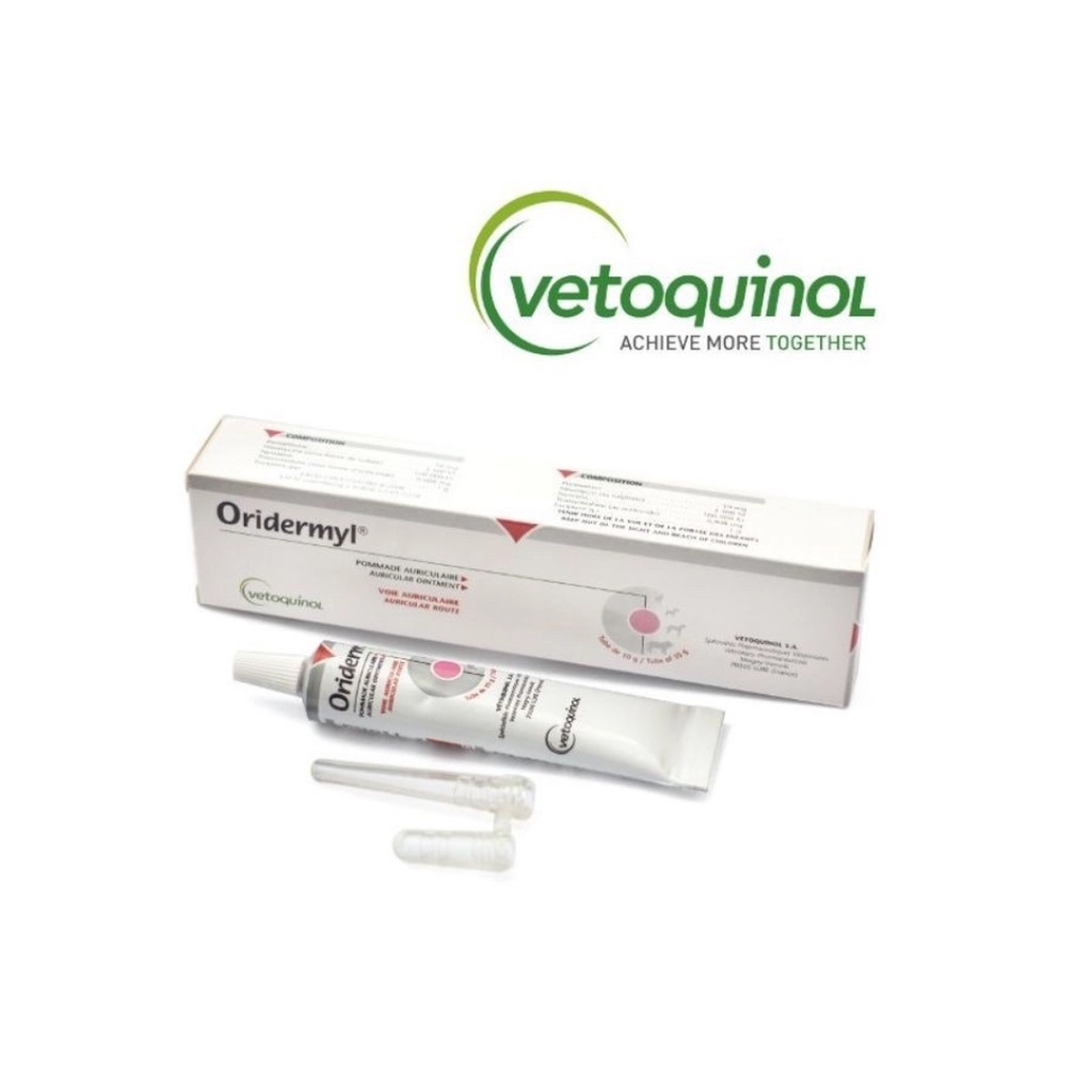 Oridermyl _ Kem bôi da trị nấm và ghẻ tai chó mèo Pháp typ 10gr