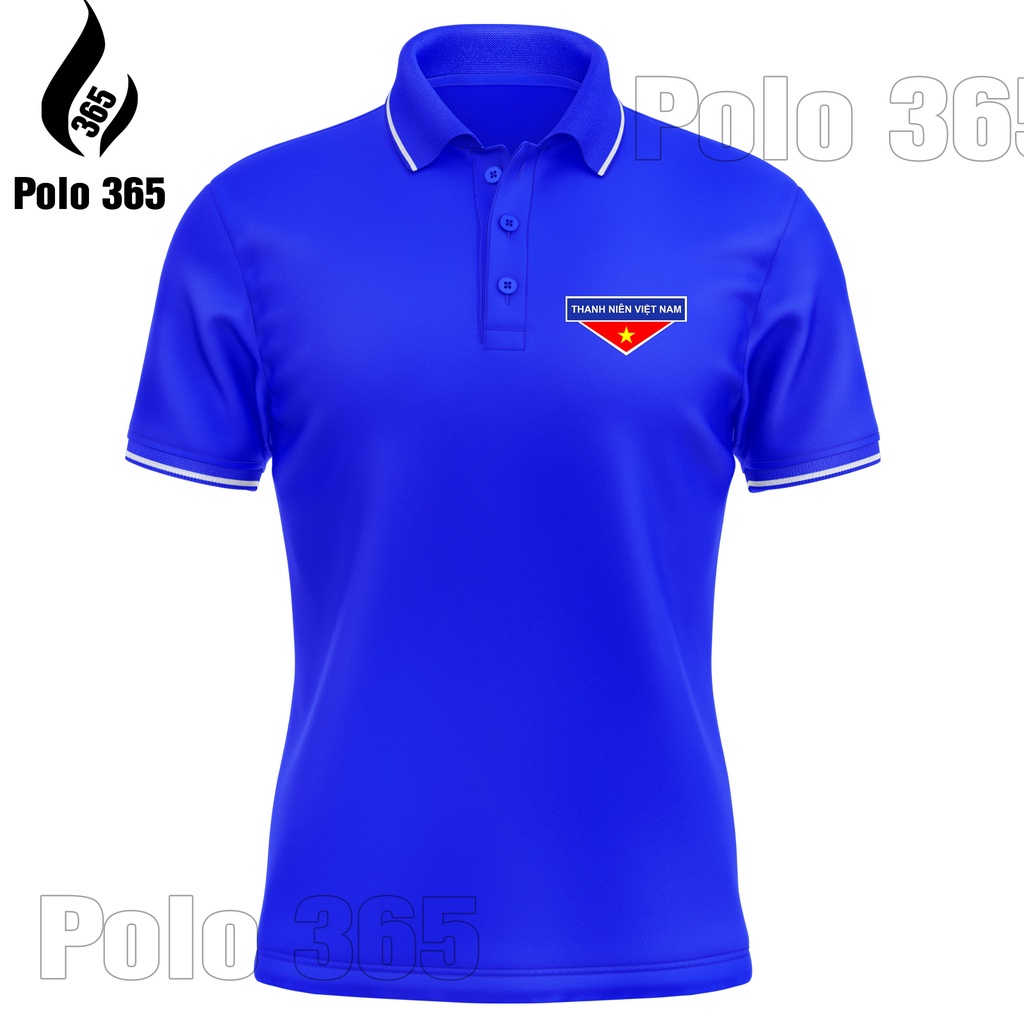 Áo thun đồng phục đoàn thanh niên Nam Nữ,áo đoàn thanh niên - Vải Cá sấu Poly thoáng mát