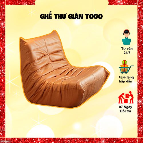 Ghế TOGO Thư Giãn Tựa Lưng, Ghế Thư Giãn Lười, Ghế Sofa Lười Bề Mặt Da, Đệm Êm và Trọng Lượng Rất Nhẹ