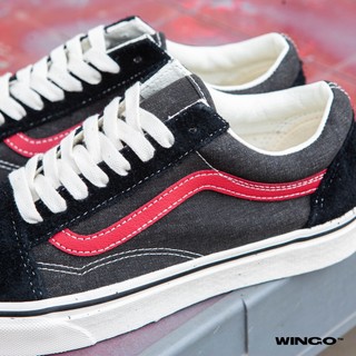 ( Giày Chính Hãng ) Old Skool Washed Black Red