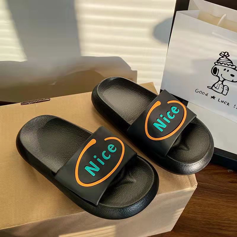 Bán nóng Dép Trượt Nonslip Mềm Mại Thoải Mái Nữ Đen Trắng Kẻ caro Mùa Hè Nền Tảng