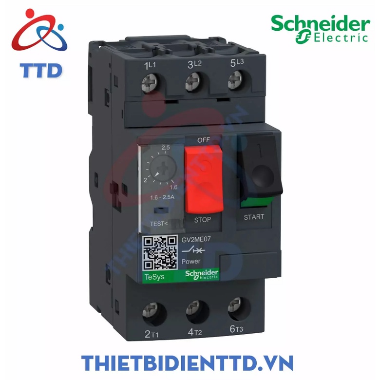 GV2ME07 – Aptomat Motor CB, 690VAC / 1.6-2.5A / 3P
