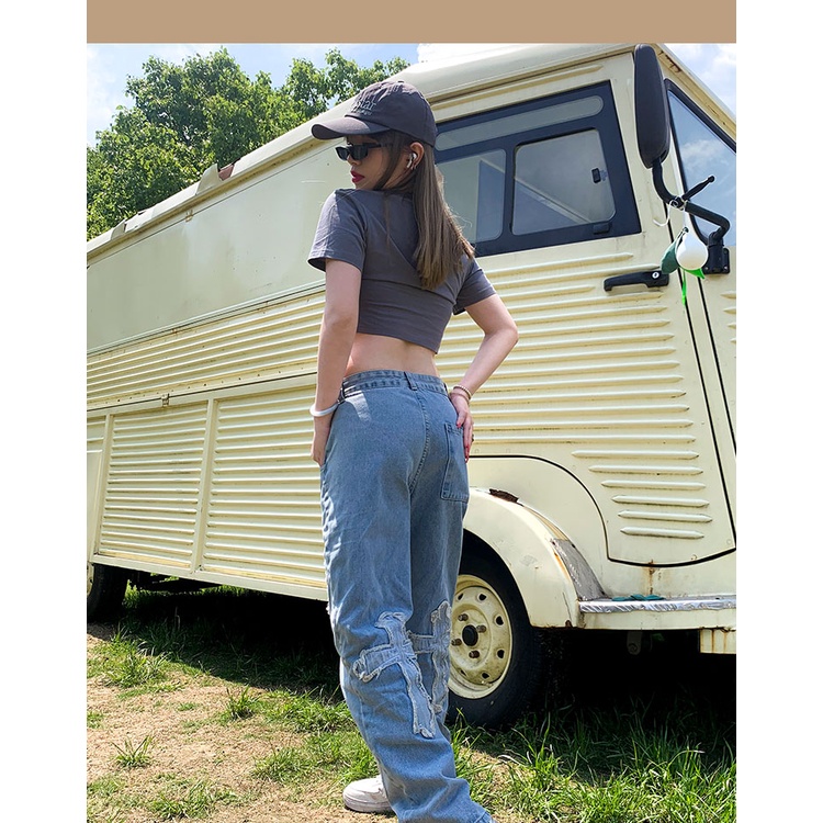 QADCOL Áo Croptop Tay Ngắn Hở Vai Xếp Ly Màu Đen Thời Trang Quyến Rũ Cho Nữ