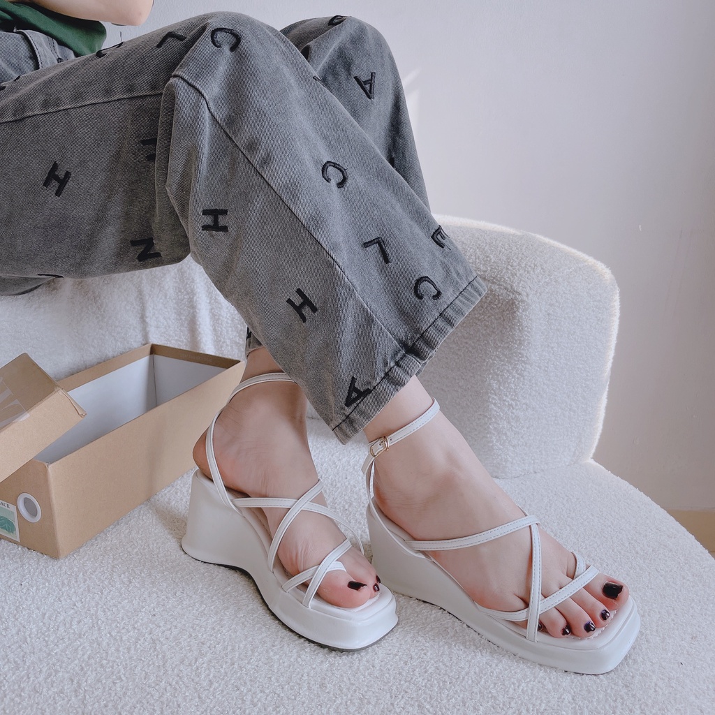 MÃ 928 HOT FREESHIP SANDAL XỎ NGÓN ĐẾ CAO DA LỲ MỀM ÊM NHẸ CHÂN FULLBOX
