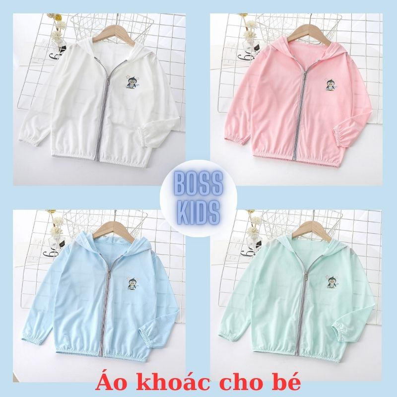 Áo khoác chống nắng cho bé Bosskids vải thun kim cương chống tia UV thông hơi tốt - AKCN10323