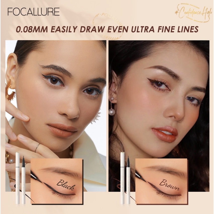 Bút kẻ mắt FOCALLURE dạng lỏng chống thấm nước nhanh khô 0.6g