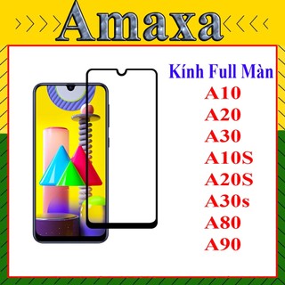 (2 Kính) Cường lực 9D Samsung  A10/ A20/A30/ A10S/ A20S / A30s /A80/A90 Full Màn Hình (Tặng Giấy lau 1/2) Amaxa
