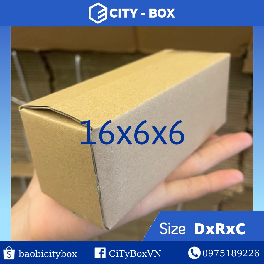 16x6x6 hộp carton ship cod - 100 hộp 16x6x6