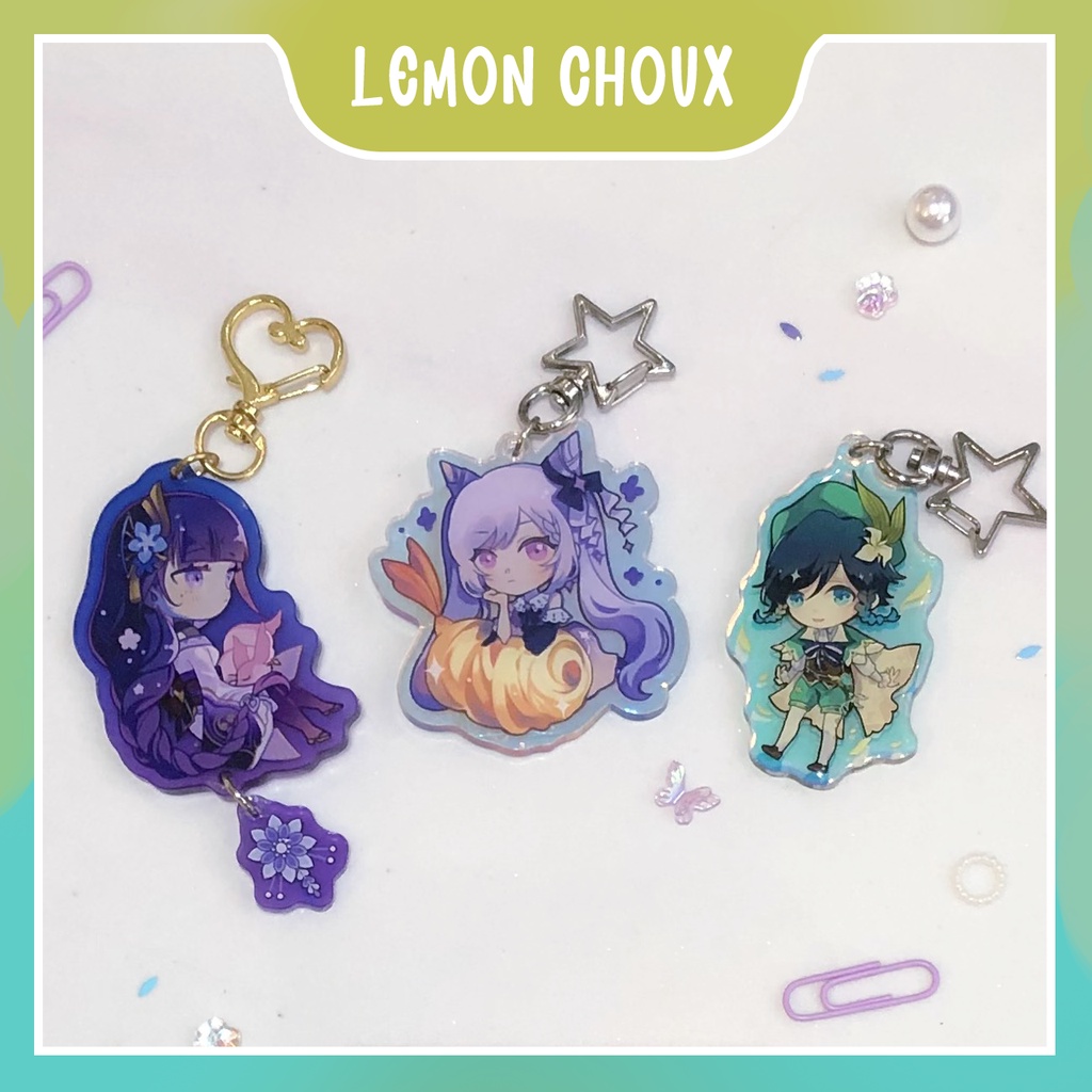 Móc khóa Genshin Impact cầu vồng/gradient