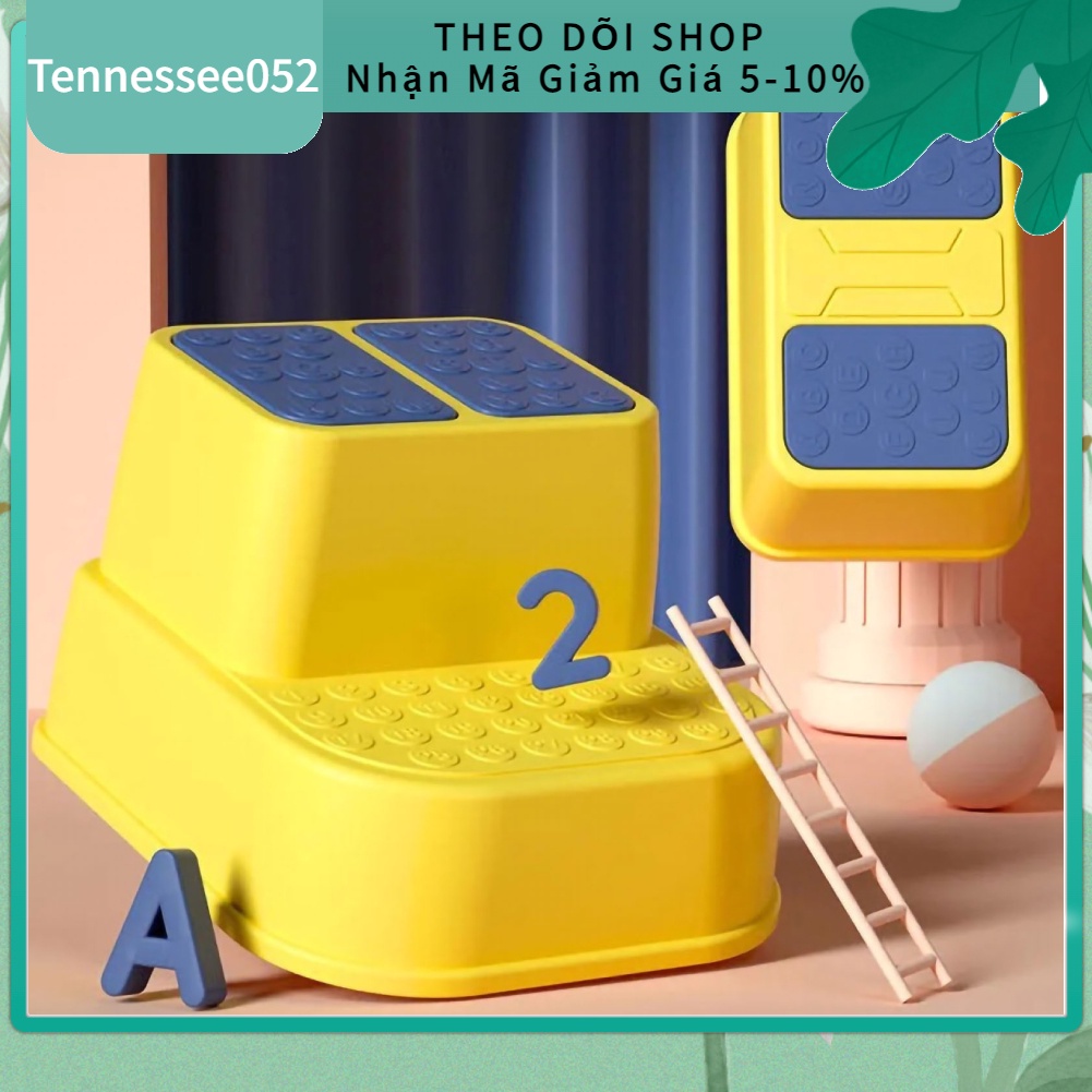 Ghế bậc thang kê chân đi vệ sinh, đánh răng, ghế tắm bằng nhựa không trượt cho bé【Tennessee052】