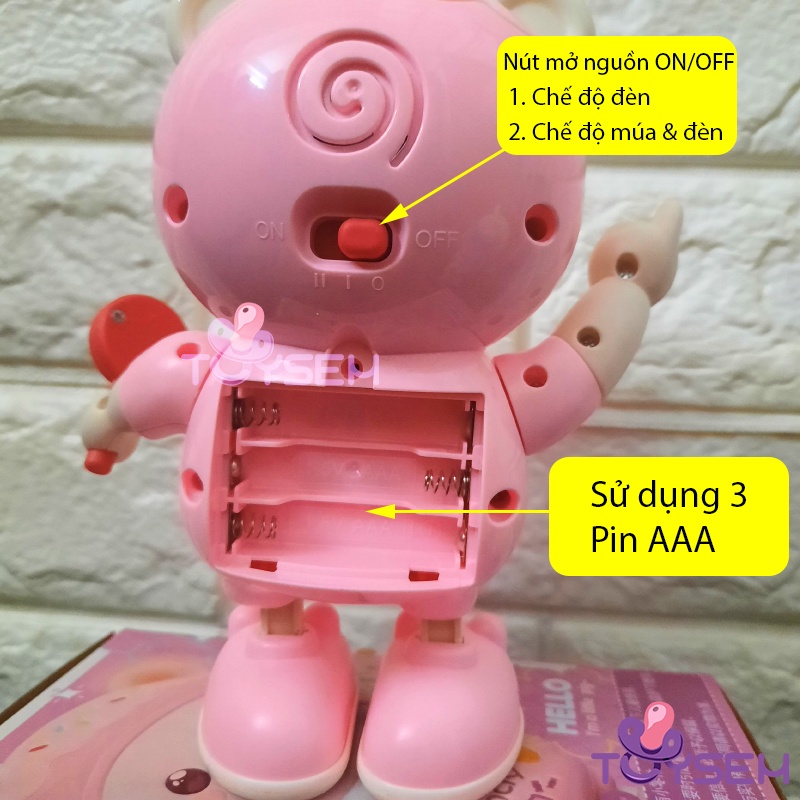 Đồ chơi heo cầm kẹo nhảy múa có đèn led - Quà tặng sinh nhật cho bé - Candy Pig