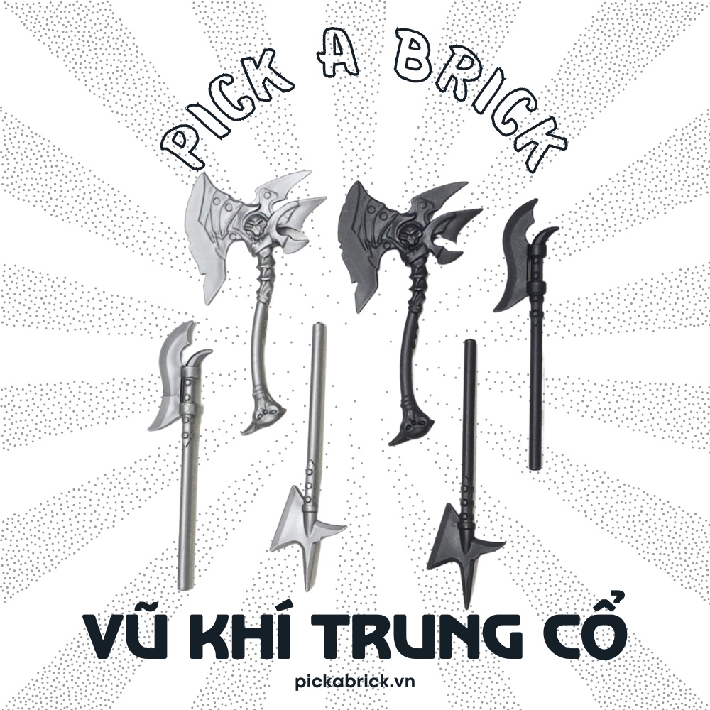 Phụ kiện NonLego vũ khí Trung Cổ D001/D002/D003 - Đồ chơi lắp ráp mô hình Phụ kiện MOC Trung cổ Vũ khí
