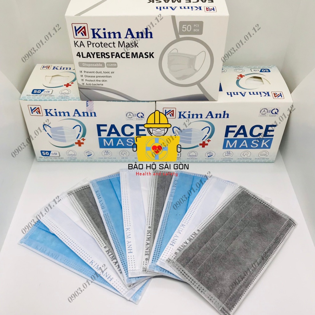 Khẩu trang y tế Kim Anh 4 lớp kháng khuẩn