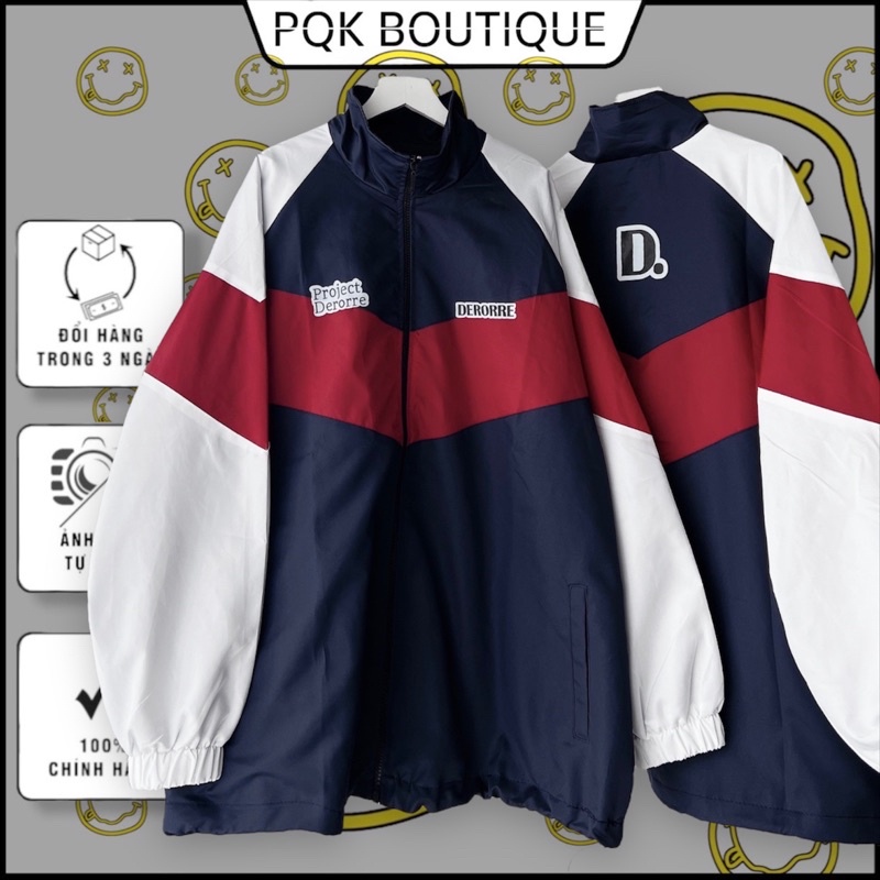 ( sẵn ) Áo Khoác Dù 2 Lớp Nam Nữ Chữ Thêu D DERERO - PQK BOUTIQUE