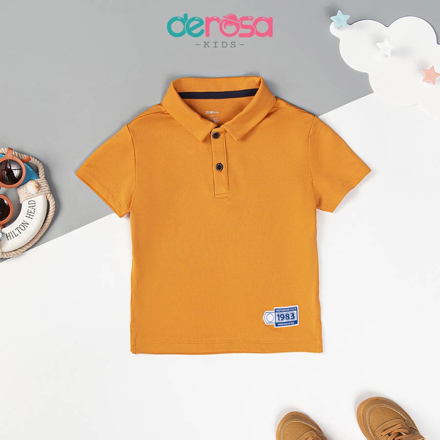 Áo thun cho bé trai DEROSA KIDS kiểu dáng polo cổ trụ từ 2 - 6 tuổi ZSK23-046A