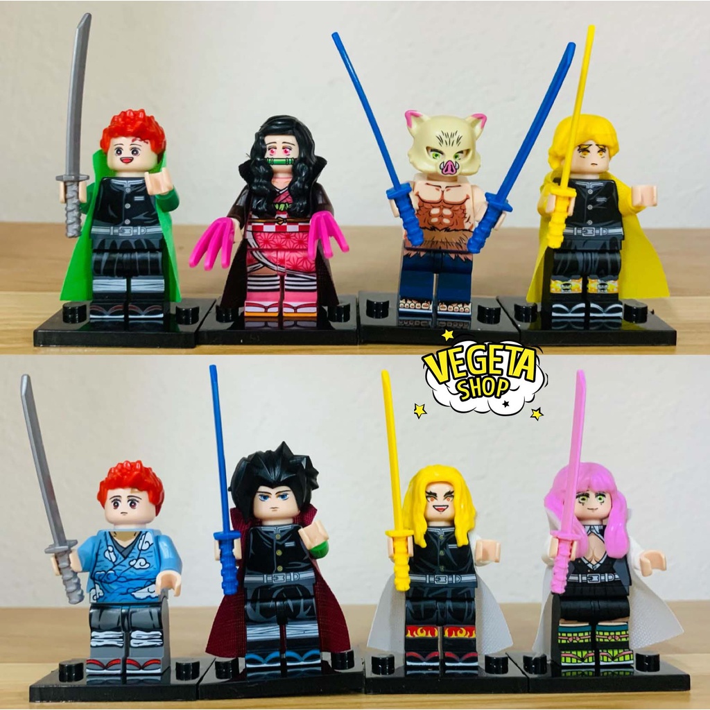 Minifigures Kimetsu no Yaiba - Mô hình Thanh gươm diệt quỷ - Tanjiro Nezuko Zenitsu Inosuke Giyu Rengoku Kanroji Mitsuri