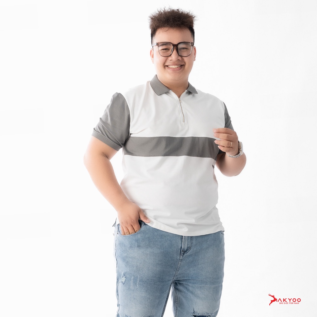 Áo Polo Bigsize 80-140KG AKYOO Cao Cấp chuẩn form, sang trọng - thanh lịch - PL TRANG C12
