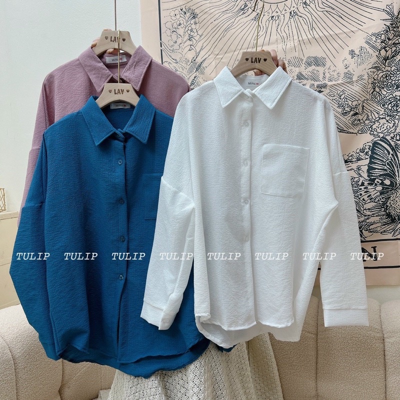 Áo Sơ Mi Đũi Xốp Nhăn Nữ 1 Túi Chất Mềm Đẹp Mẫu Mới Nhất B90