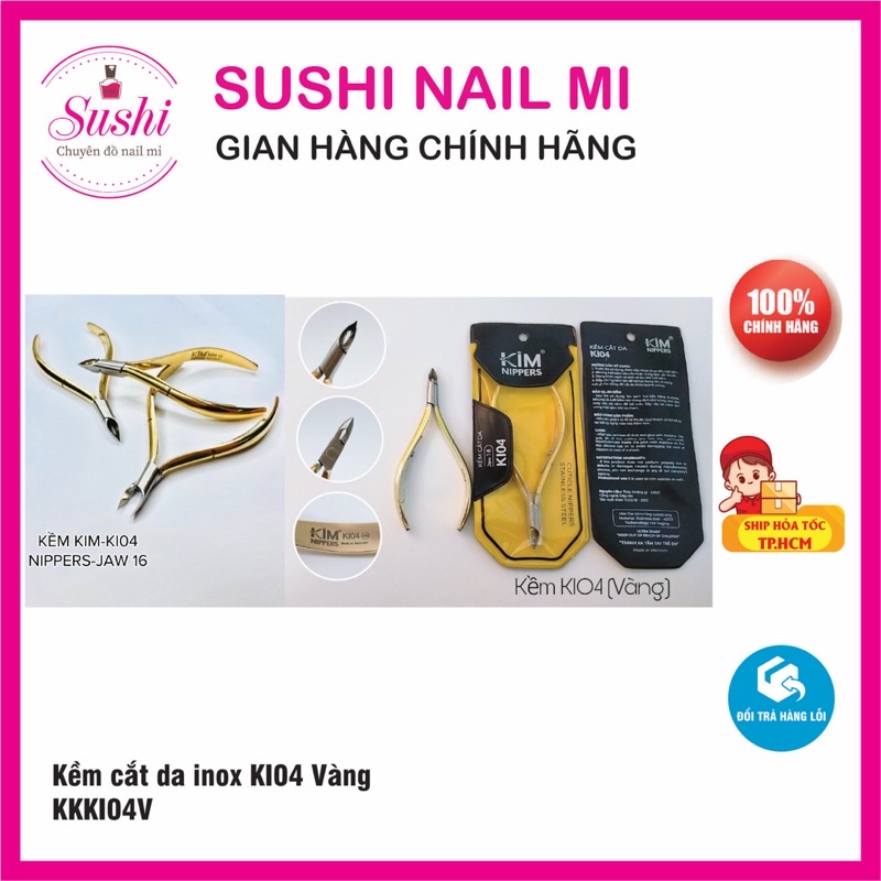 Kềm Kim cắt da , nhặt da inox KI04 cao cấp - Sushi nail mi