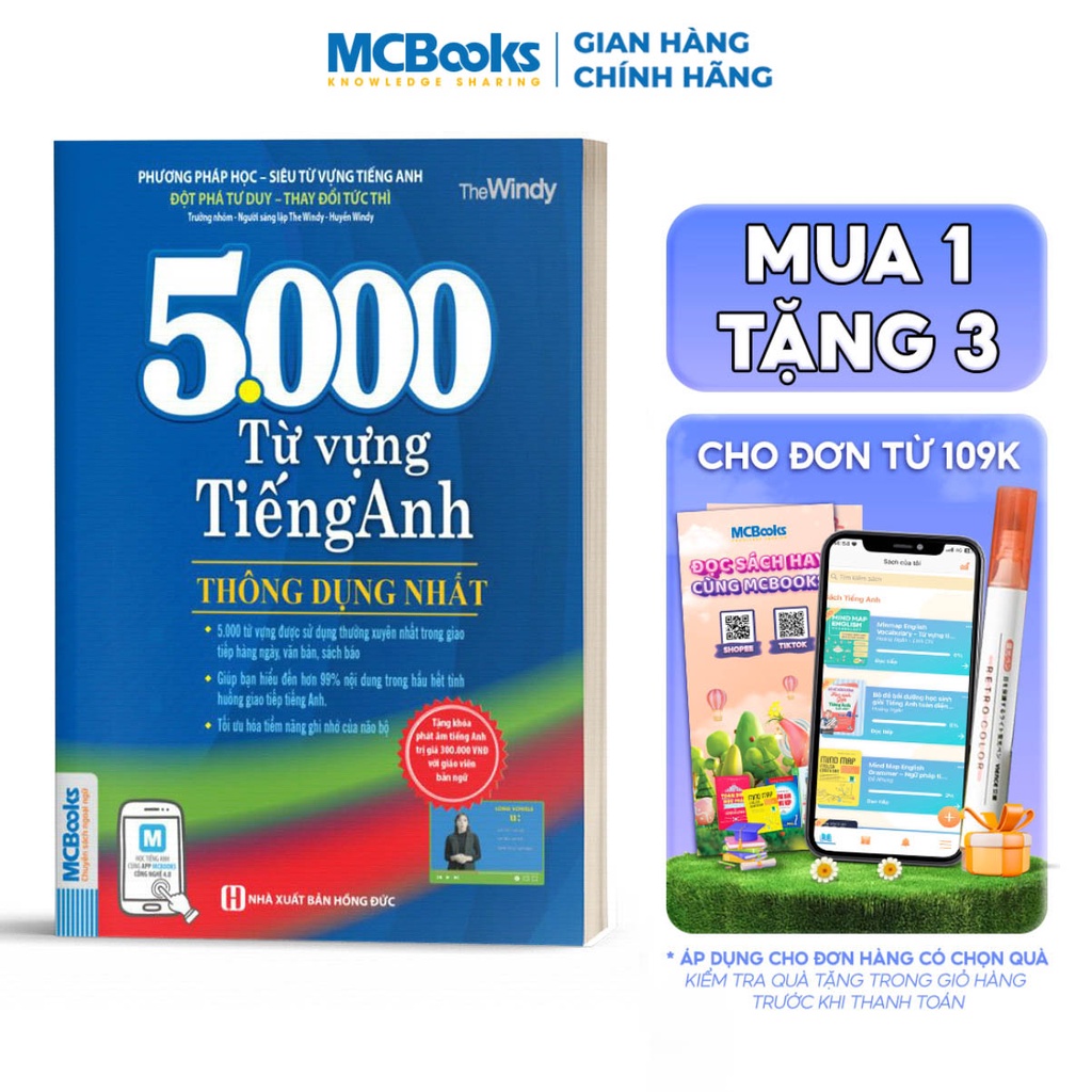 Sách - 5000 Từ Vựng Tiếng Anh Thông Dụng Nhất Dành Cho Người Học Cơ Bản - Học Kèm App Online