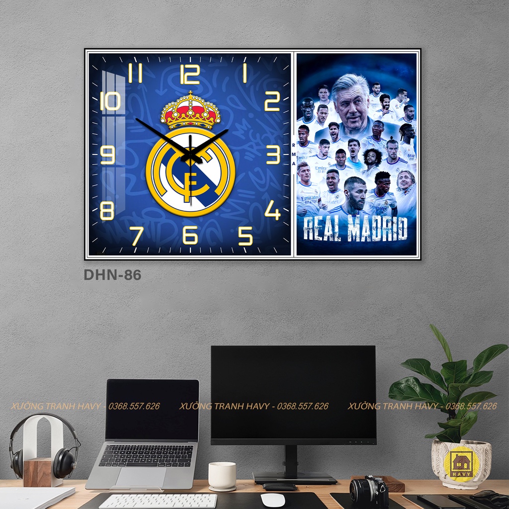 Đồng hồ treo tường đội bóng REAL MADRID mùa giải 2022-2023