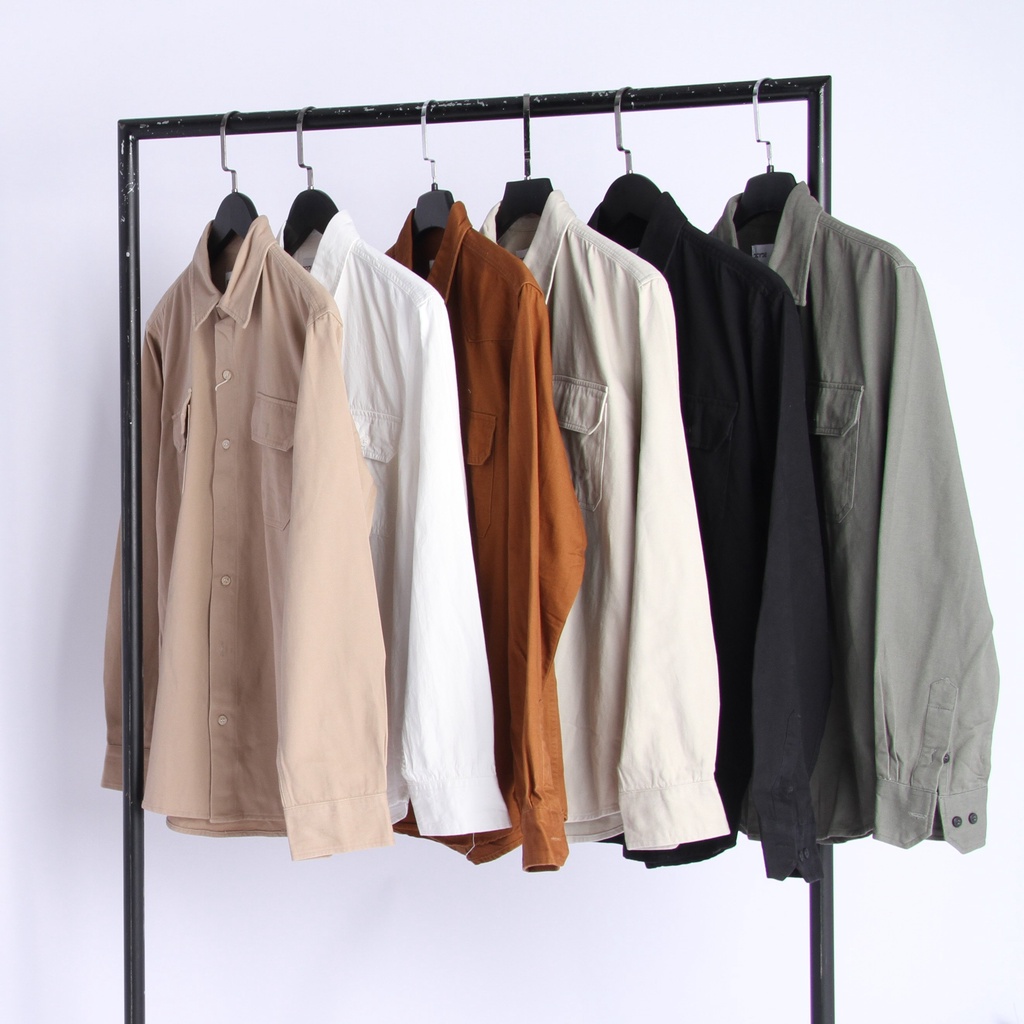 Áo sơ mi dài tay form rộng kaki DICYDE AV.D.DCD.03 cao cấp