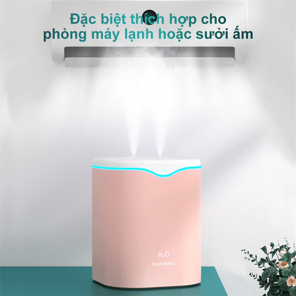 Máy Xông Tinh Dầu Mini phun sương tạo ẩm ,Máy khuếch tán tinh dầu dùng làm phòng ngủ dung tích Dung Tích LỚN 2 LÍT 09