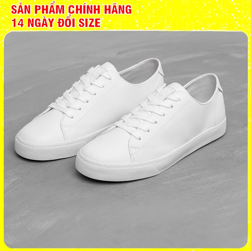 Giày Cặp Đôi Couple Nam Nữ Sneaker Da Full Trắng Sang Trọng D34 WHITE-WOW