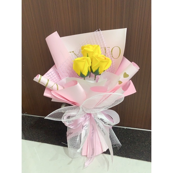 Cốt giấy bó mini dài 17cm, gói xòe mix lưới
