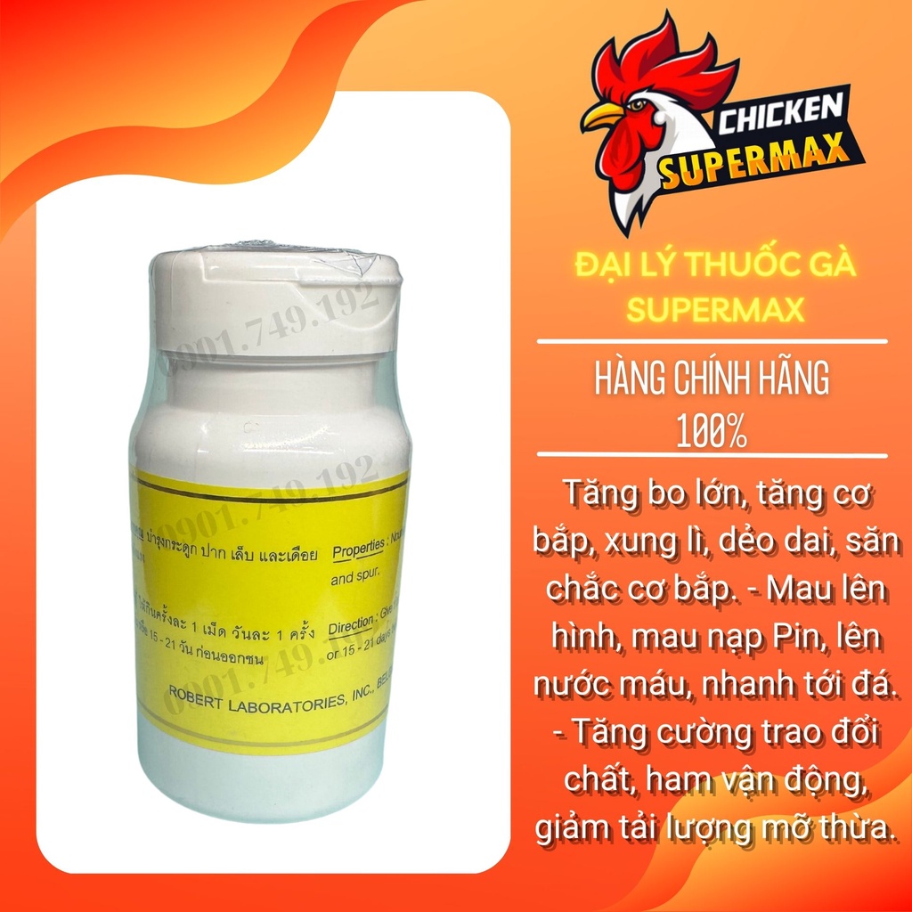 Mega C21 Lampam Thái  cho gà đá cứng cáp, mau đủ pin hủ 100 viên