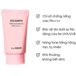 Kem chống nắng Eco Earth Pink Sun Cream 50g