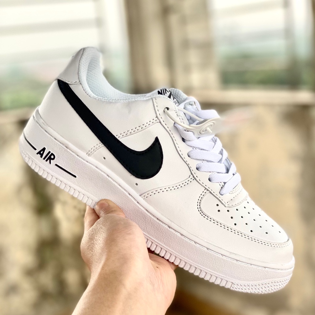 Giày nam nữ sneaker thể thao Air Force 1 Low White Black nam nữ Nike móc đen phiên bản cao cấp Odaycotatne