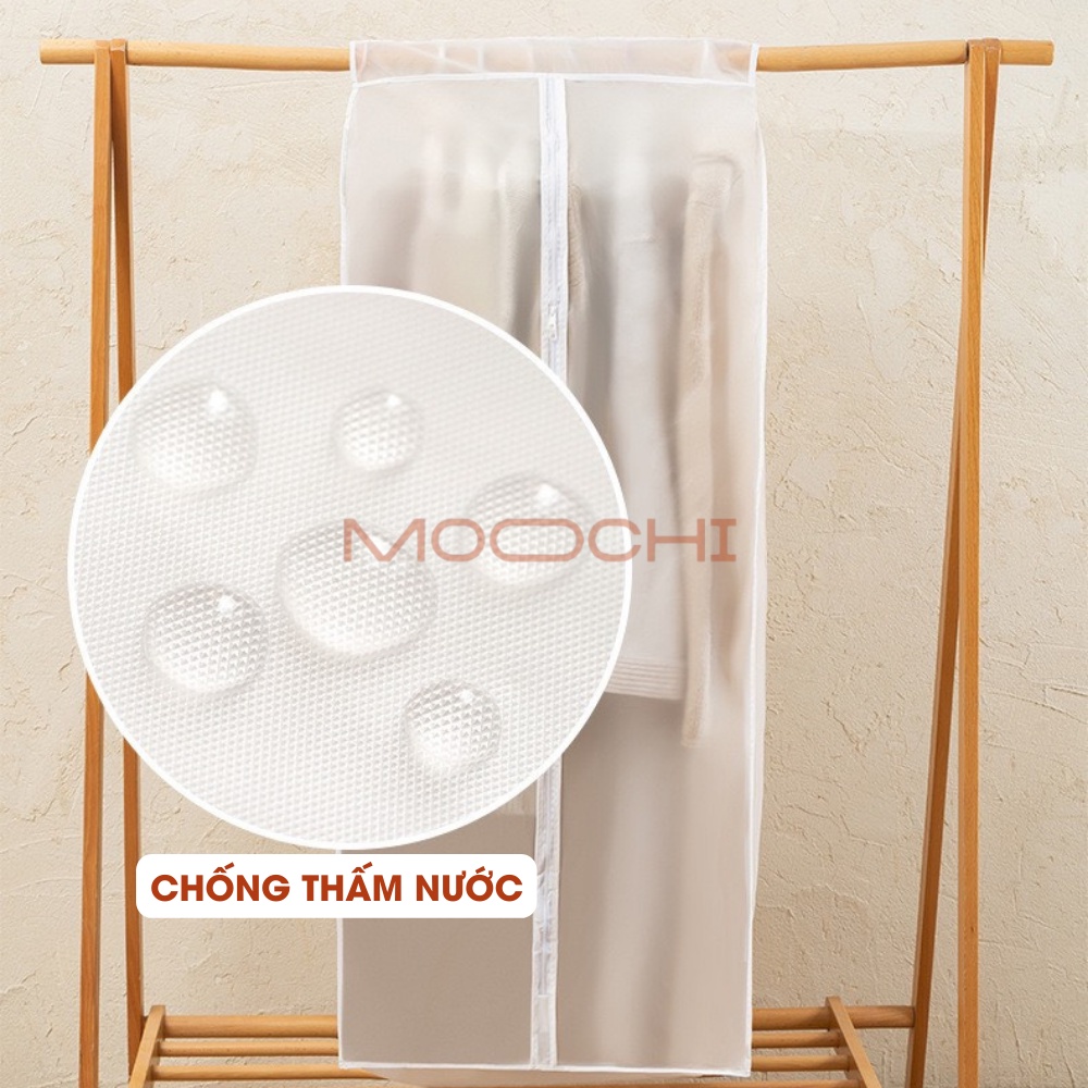Túi bọc quần áo loại dày chống bụi bẩn, ẩm mốc chất liệu nhựa PEVA in ba chiều cao cấp MOOCHI