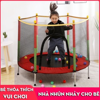 [bán chạ]Nhà nhảy nhún, nhà bóng trẻ em, nhà nhún lò xo lục giác có lan can, đệm nhún lò xo cho bé siêu cao cấp