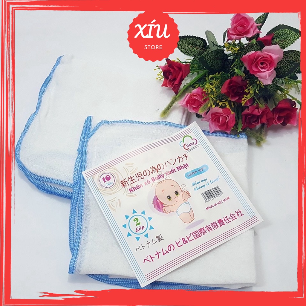 Khăn sữa cho bé sơ sinh xuất Nhật siêu mềm siêu thấm khăn xô sữa 2 lớp 3 lớp 4 lớp Set 10 khăn lau mặt Xiuxinchao