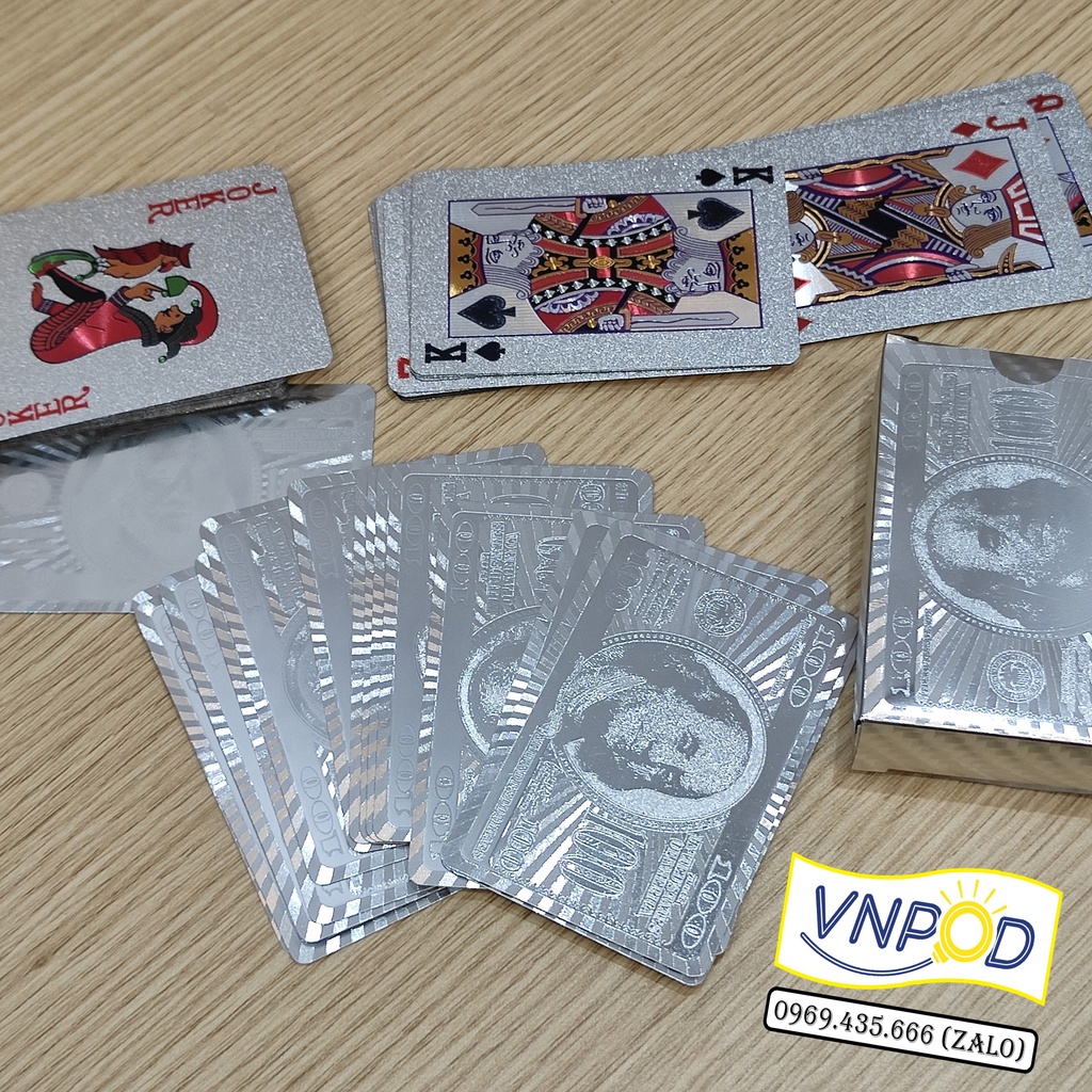 Bộ Bài Tây Mạ Vàng, Mạ Bạc Cao Cấp