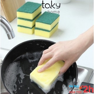 Miếng Cọ Rửa Bát, Chén - Cọ Rửa Đa Năng: Xoong Nồi Chảo Sáng Bóng, Sạch Sẽ, Vệ Sinh Tiện Dụng Nhà Bếp - TakyHome 5150